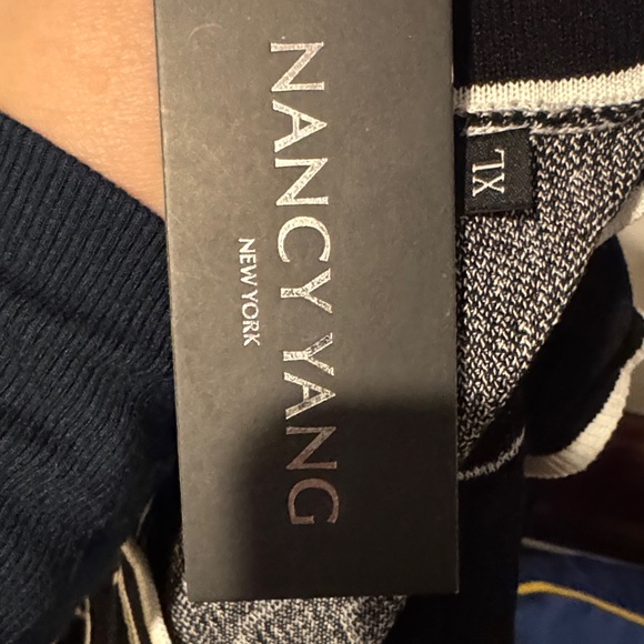 Nancy Tang Black and White Men's Cardigan - Picture 5 of 6